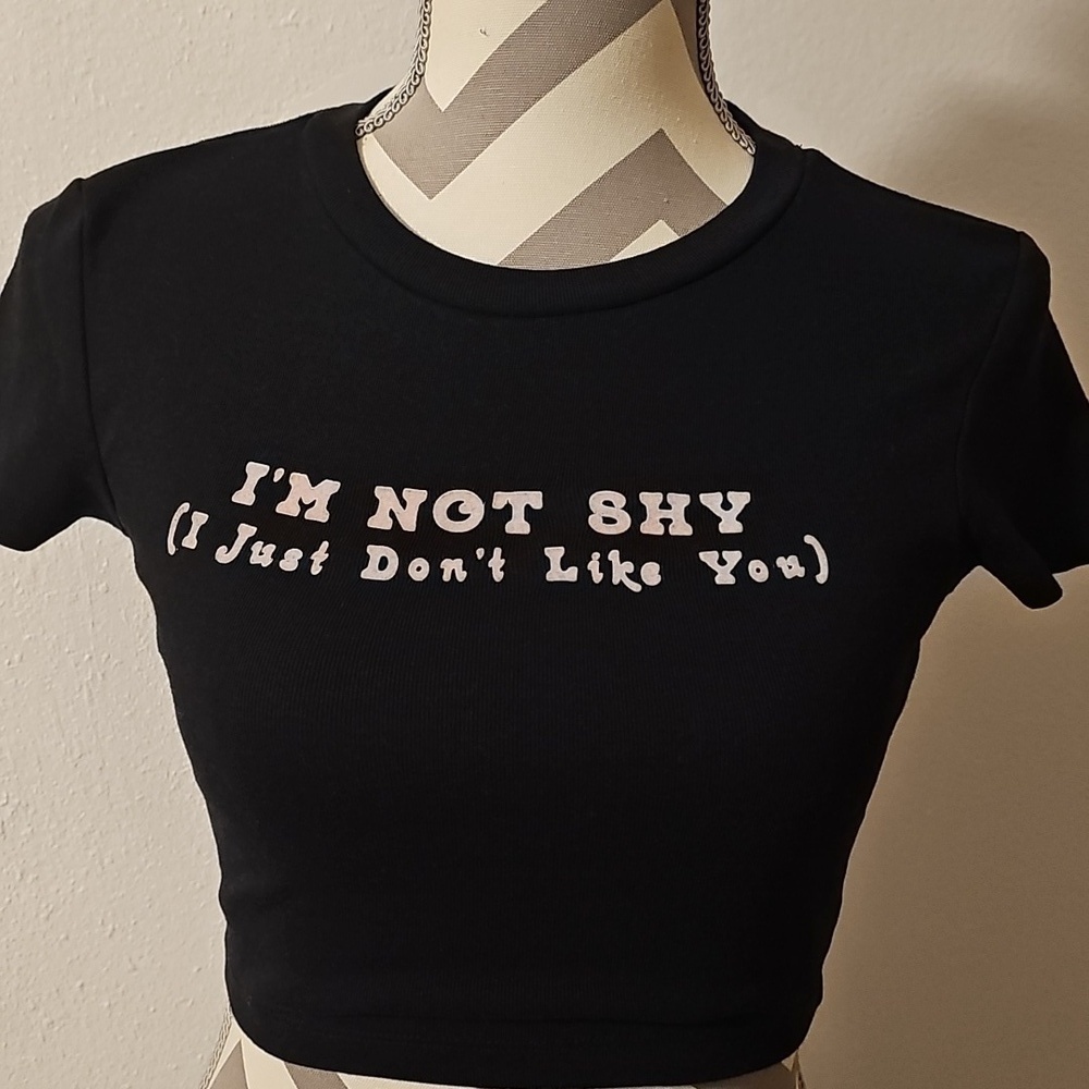 Forever 21 Black Graphic Crop Top